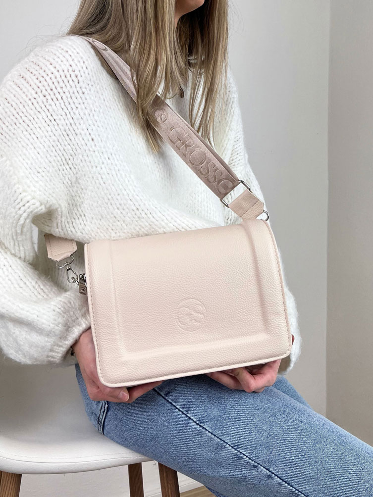 Krémová crossbody kabelka GROSSO GS-3050-cream