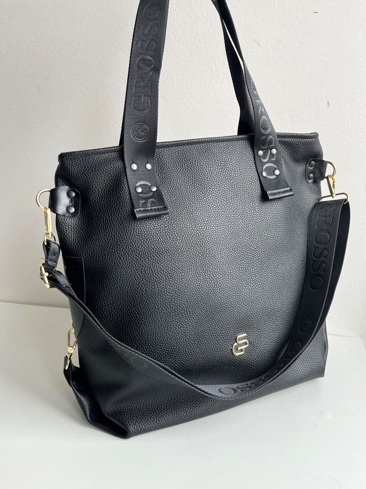 Dámska shopper kabelka na rameno Grosso čierna