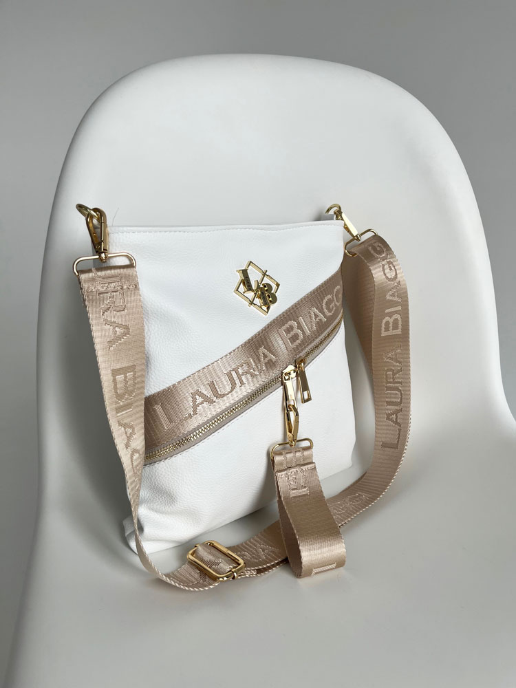 Biela crossbody Laura Biaggi - veľká a štýlová