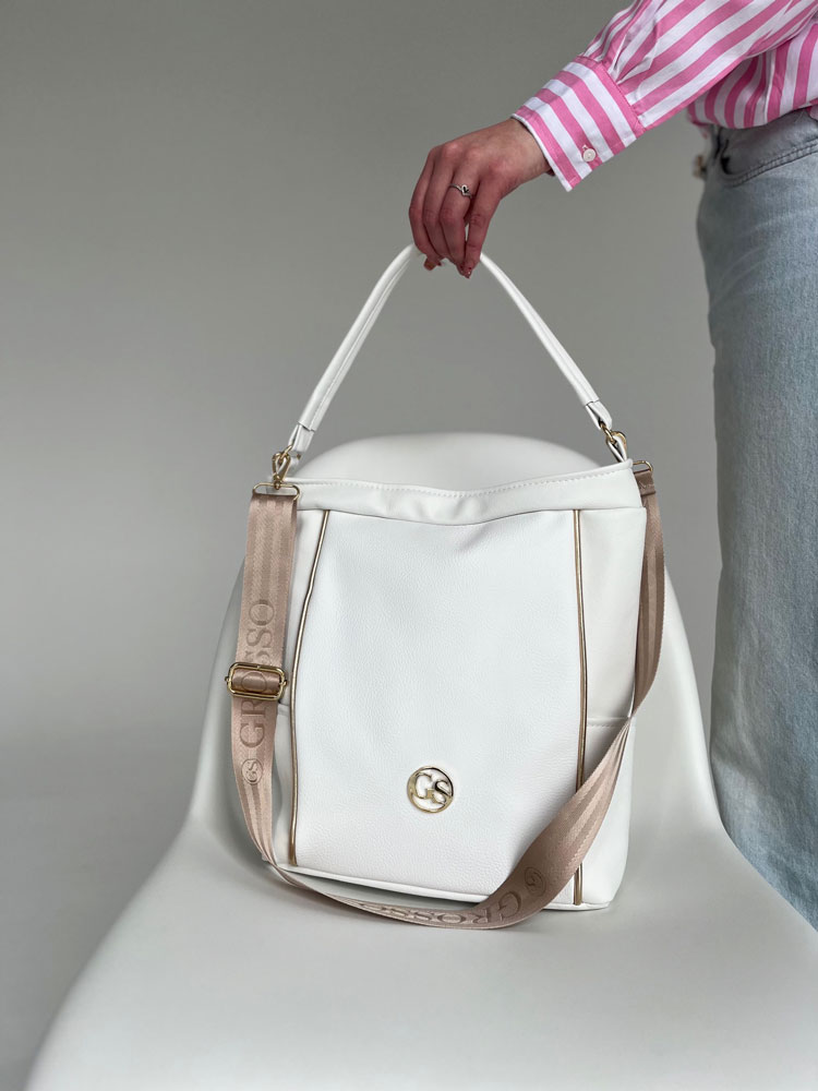 Biela kabelka na rameno GROSSO GS-3779-white