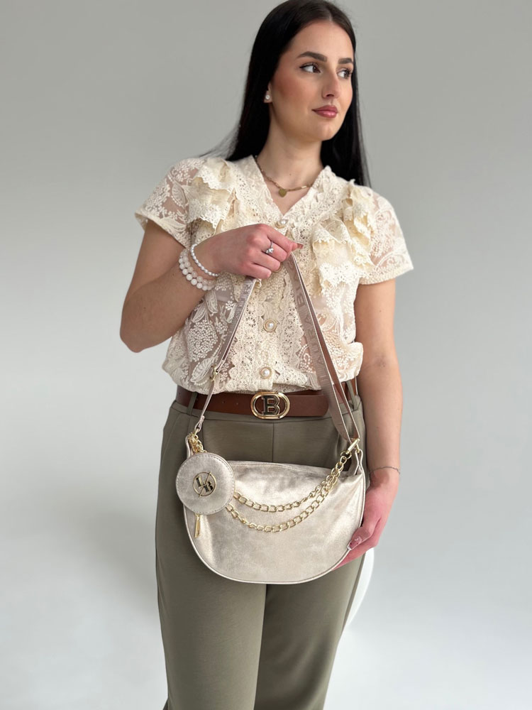 Zlatá crossbody kabelka Laura Biaggi DX-JS305-gold