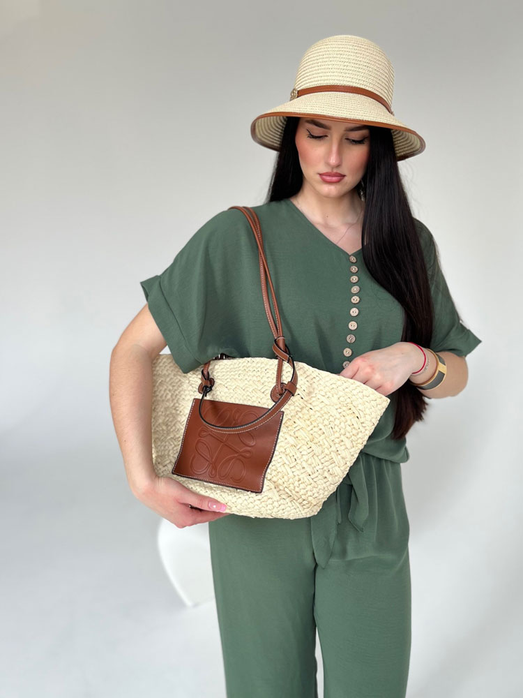 Dámsky slamený košík béžový