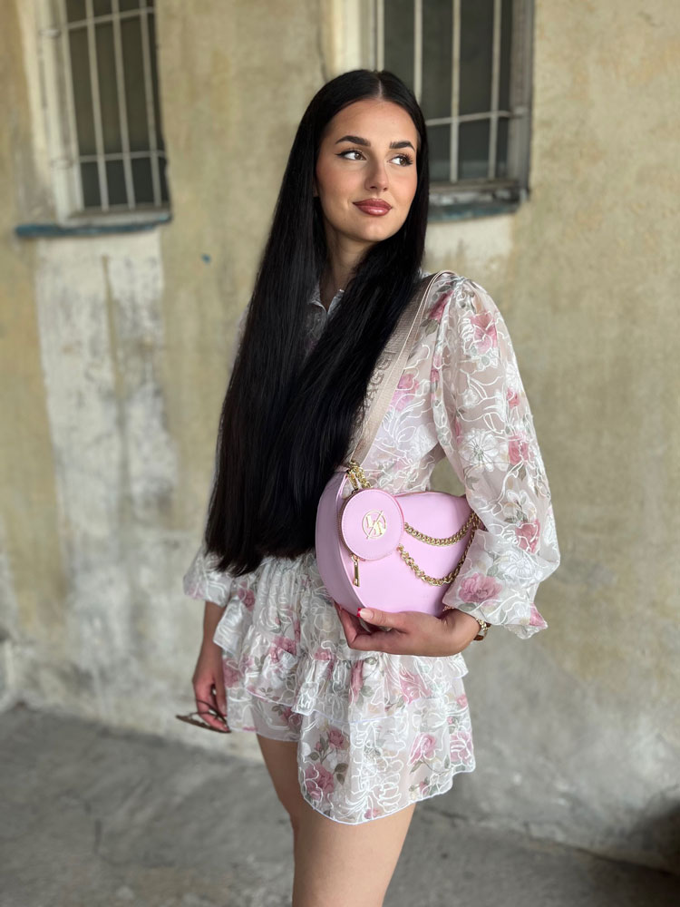 Ružová crossbody kabelka Laura Biaggi DX-JS305-pink