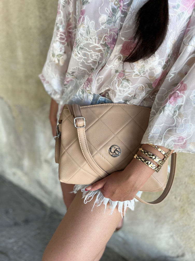 Svetlohnedá dvojpriehradková crossbody kabelka GS-301-light brown