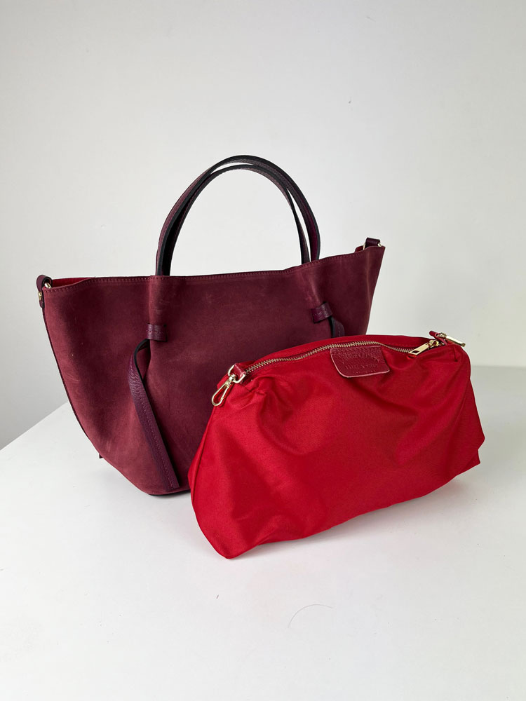 Bordová kožená kabelka do ruky 2v1 Laura Biaggi DX-TS-116-01-bordo