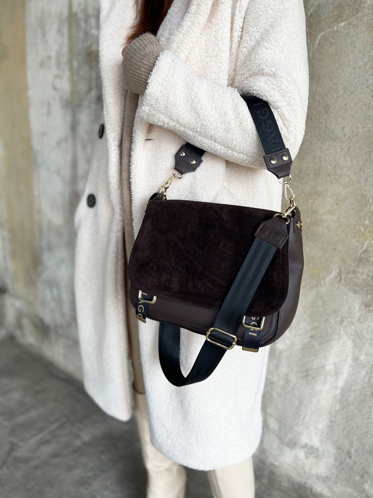 Tmavohnedá crossbody kabelka Laura Biaggi DX-F235-chocoNEW