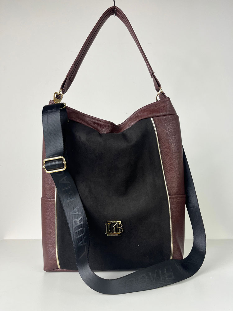 Tmavohnedá kabelka na rameno Laura Biaggi DX-KB217-chocolate