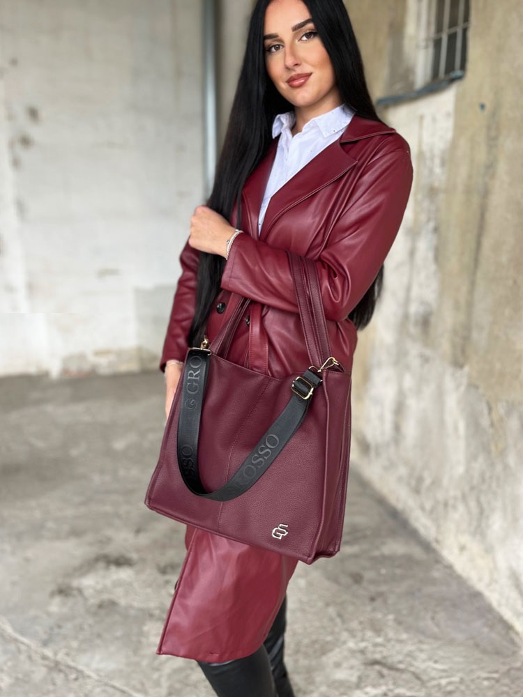 Dámska kabelka na rameno GROSSO bordová