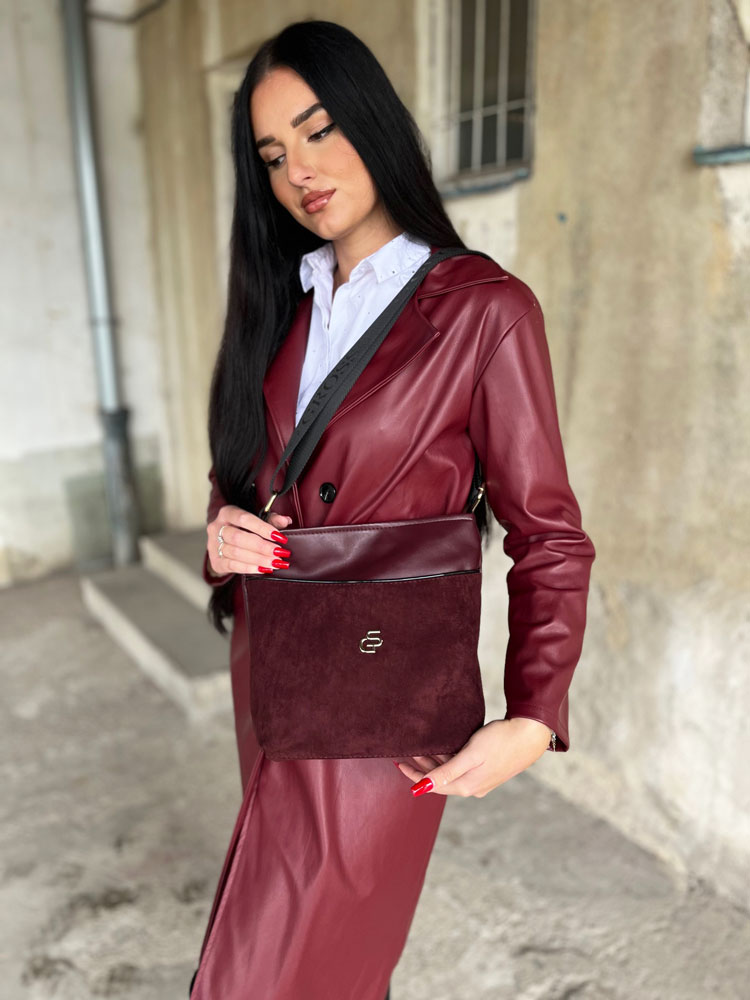 Bordová crossbody kabelka GROSSO GS-103-bordoGS