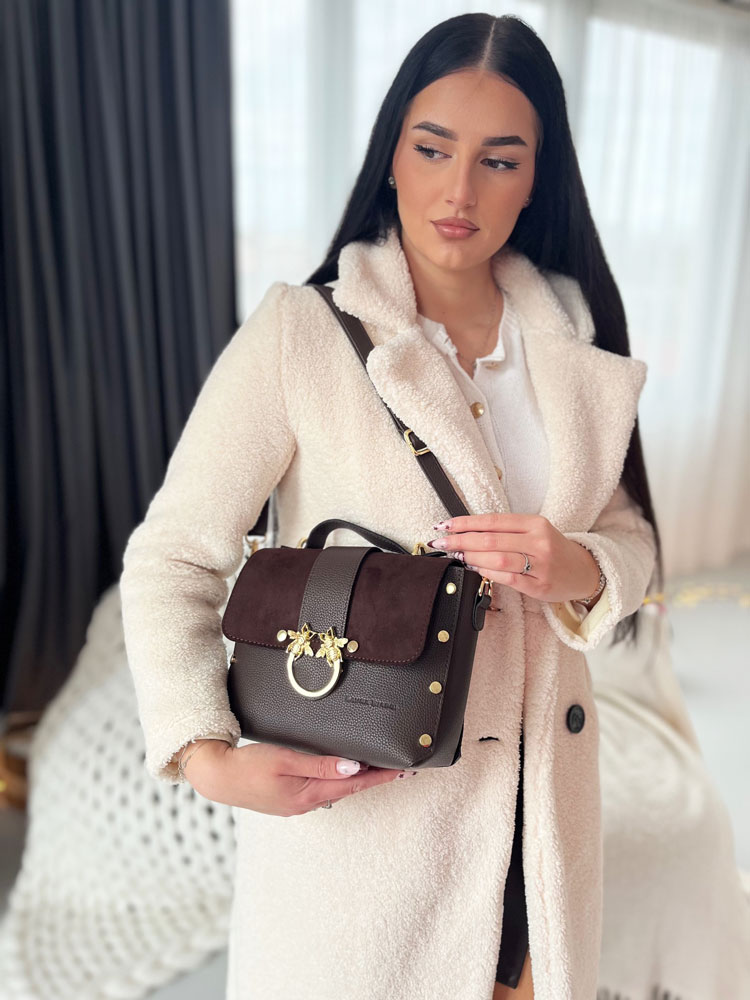 Hnedá crossbody kabelka Laura Biaggi DX-JS104-choco