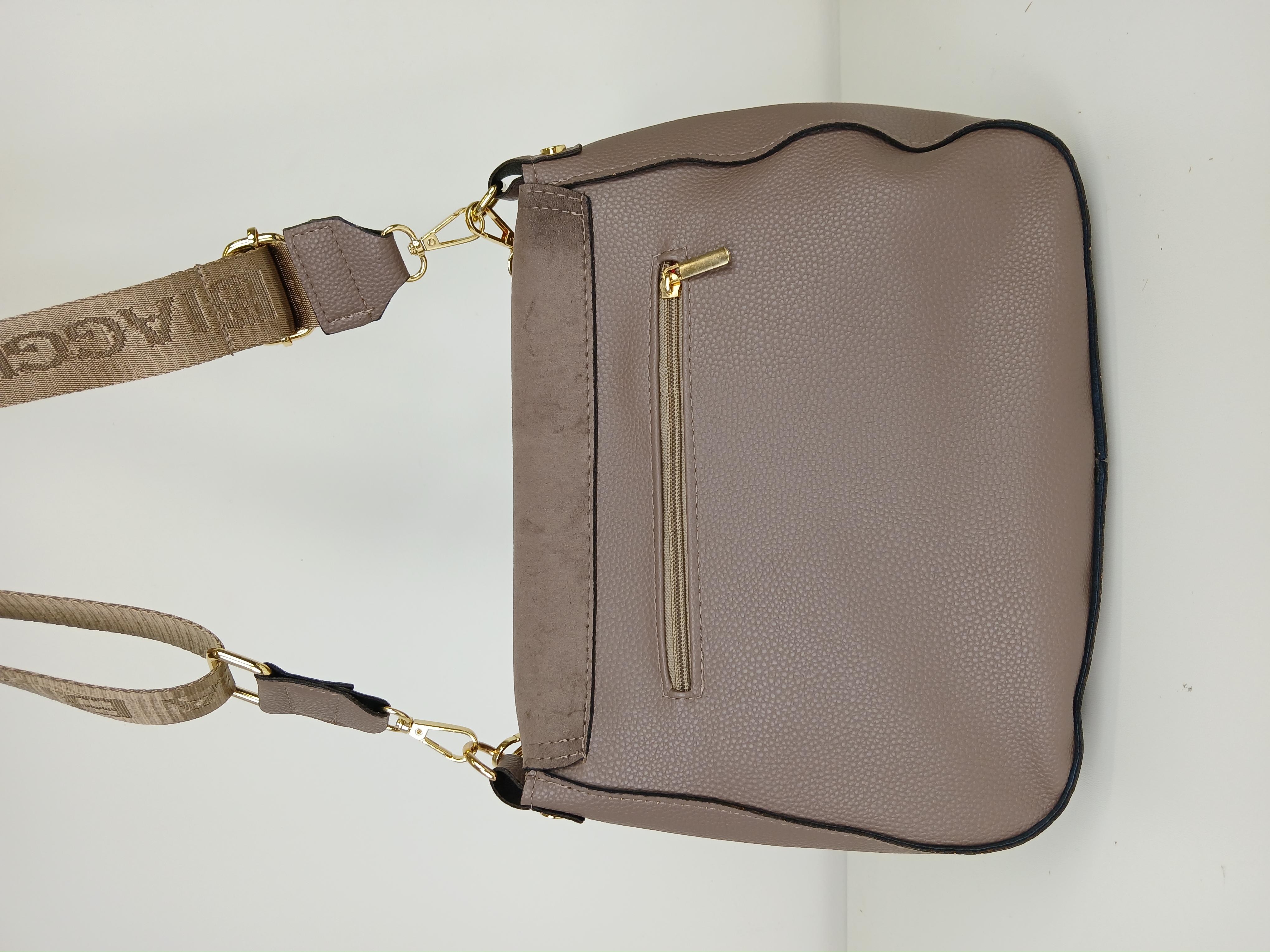 Hnedosivá crossbody kabelka Laura Biaggi