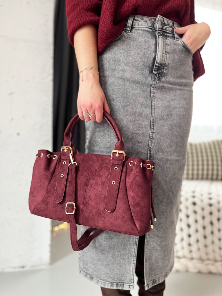 Bordová kabelka do ruky KJ-62080-A-bordo