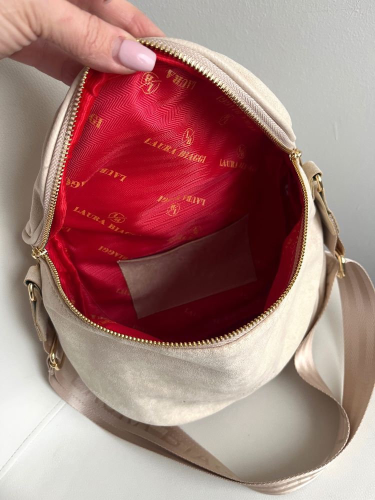 Béžová semišová crossbody Laura Biaggi DX-KB-12-beigeZAM