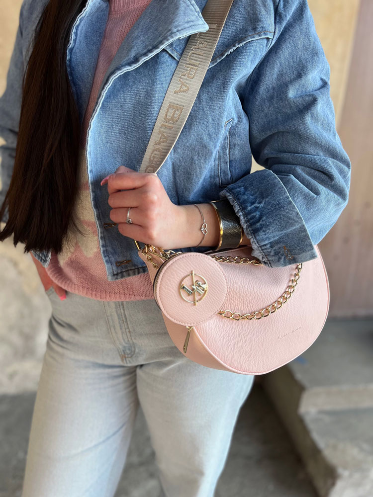 Ružová crossbody kabelka Laura Biaggi DX-JS305-l.pink