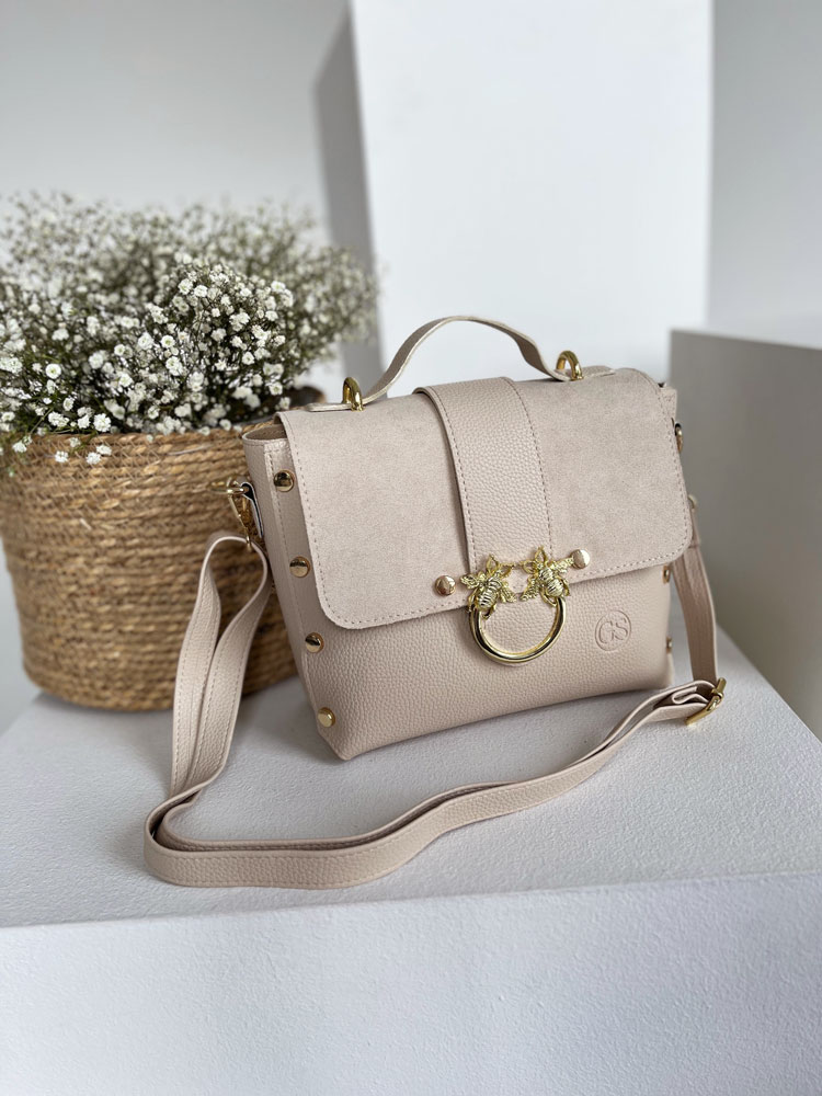 Béžová kabelka GROSSO GS-104-beige
