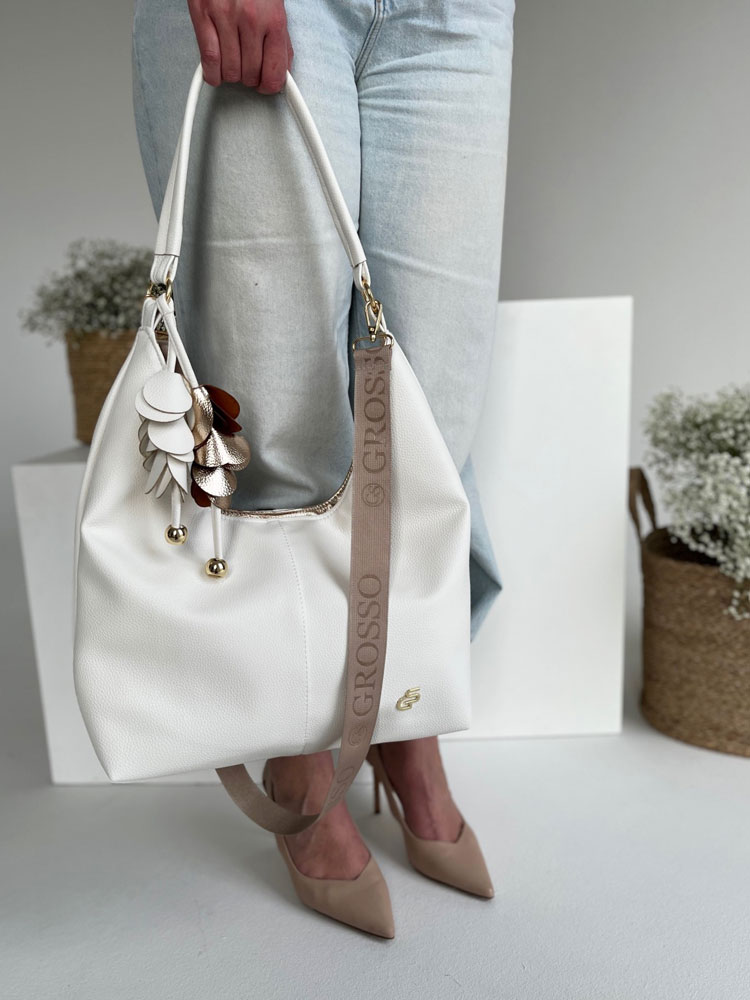 Biela kabelka na rameno GROSSO GS-4026-white