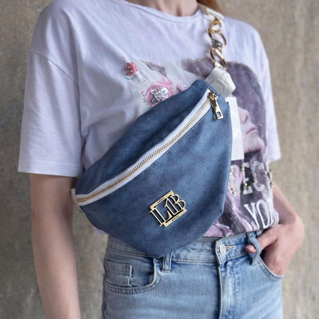 Jeansová crossbody kapsička Laura Biaggi DX-KB82-jeans blue