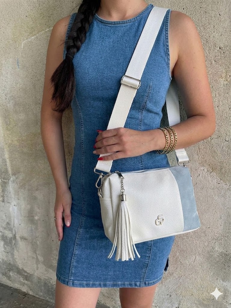 Crossbody kabelka GROSSO bielo-modrá