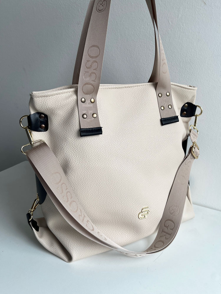 Dámska shopper kabelka na rameno Grosso béžová