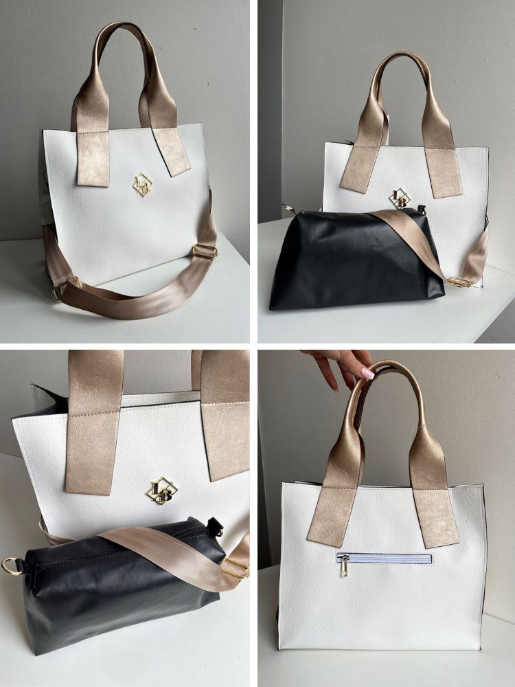 Dámska kabelka 2v1 Laura Biaggi biela