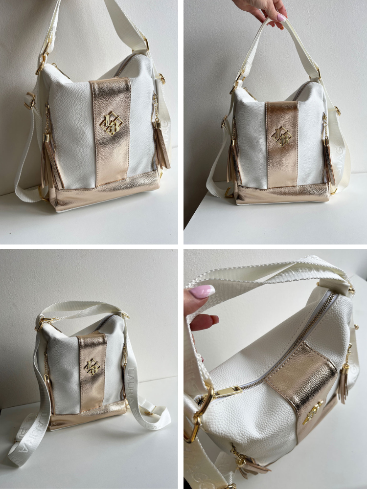 Dámska kabelka a batoh 2v1 Laura Biaggi biela