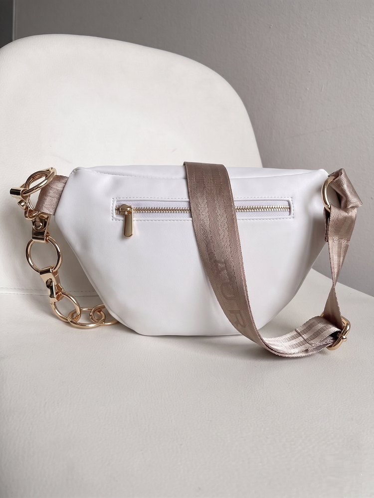Crossbody a ľadvinka Laura Biaggi biela