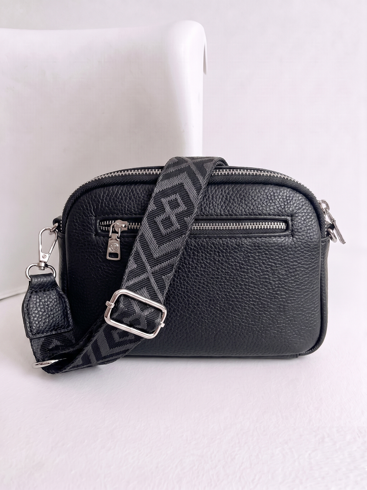 Mini crossbody kabelka s dvojitým vnútrom čierna