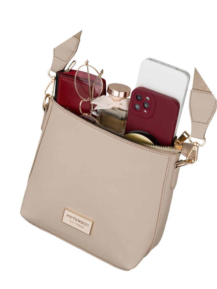 Béžová crossbody kabelka Peterson – praktická basic kabelka na každý deň