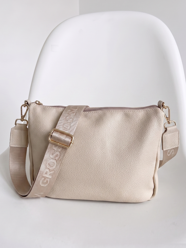 Béžová kvetovaná crossbody kabelka Grosso – praktická na každý deň