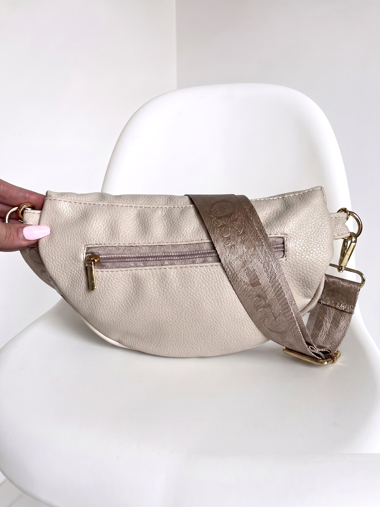 Béžová kvetovaná crossbody kabelka a ľavinka v jednom Grosso