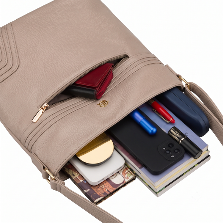 Béžová crossbody kabelka Peterson – praktická basic kabelka na každý deň
