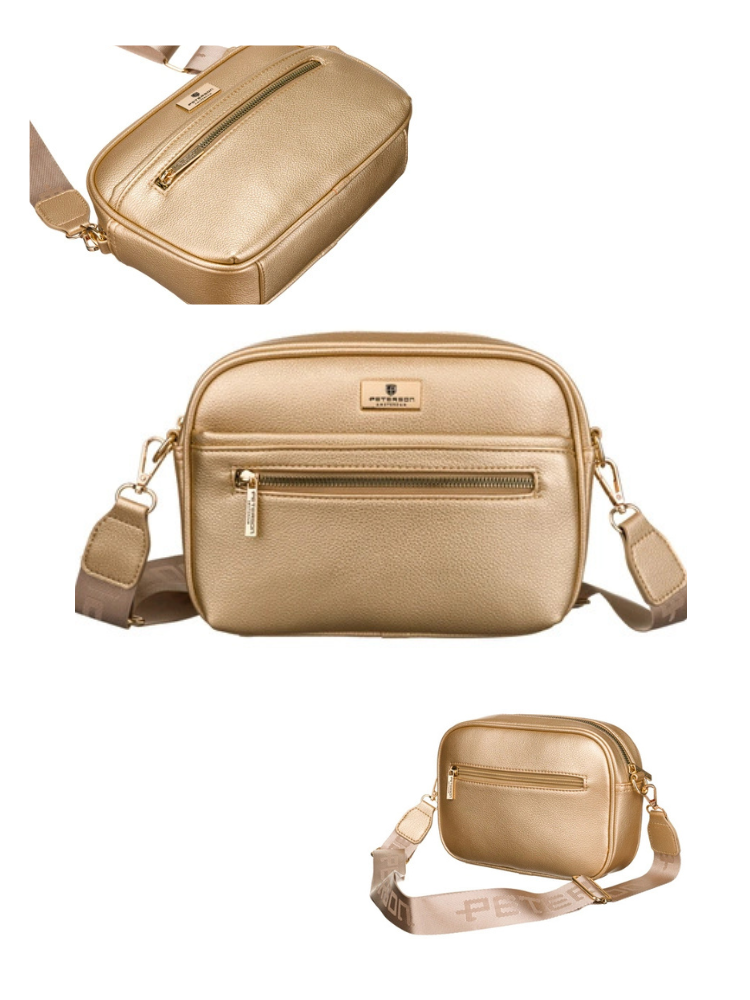 Zlatá crossbody kabelka Peterson – praktická kabelka na každý deň