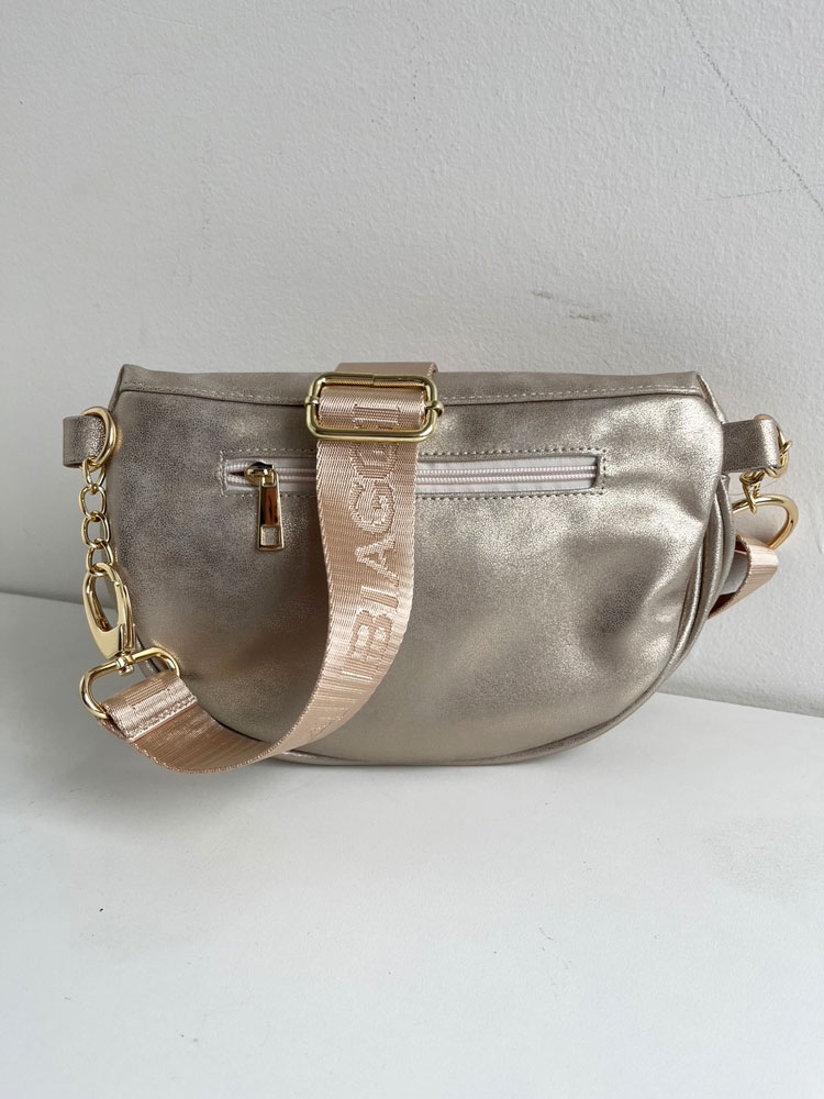 Zlatá dámska ľadvinka Laura Biaggi - elegantná crossbody