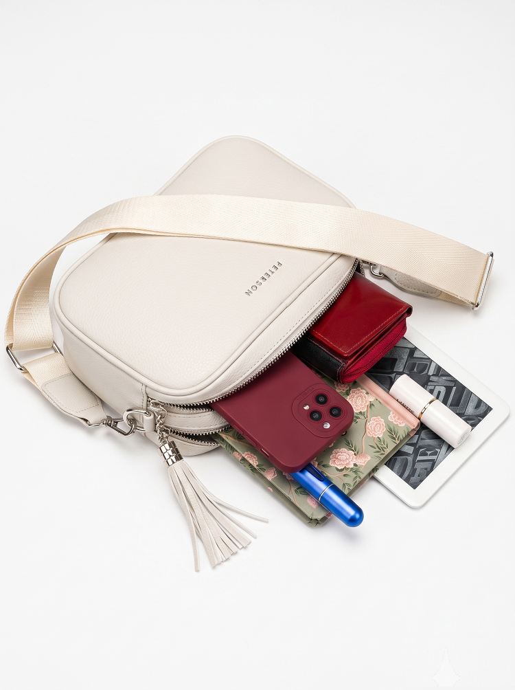 Béžová crossbody kabelka s deleným vnútrom Peterson