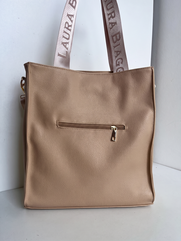 Laura Biaggi hnedosivá shopper kabelka s deleným vnútrom A4
