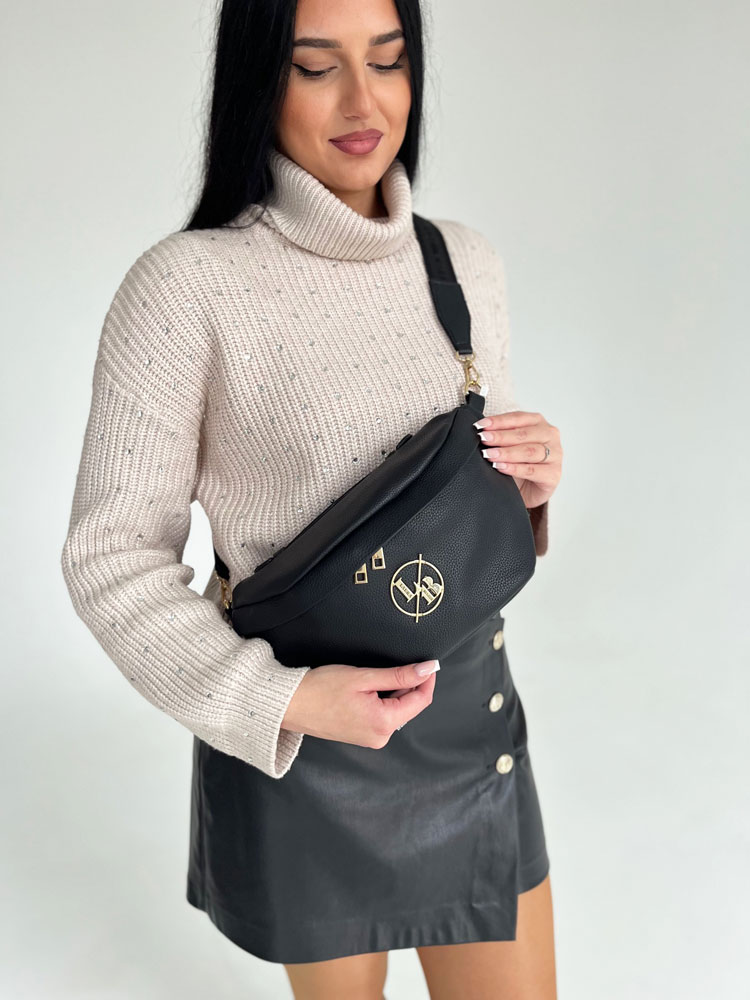 Čierna ľadvinka Laura Biaggi veľká a praktická aj ako crossbody