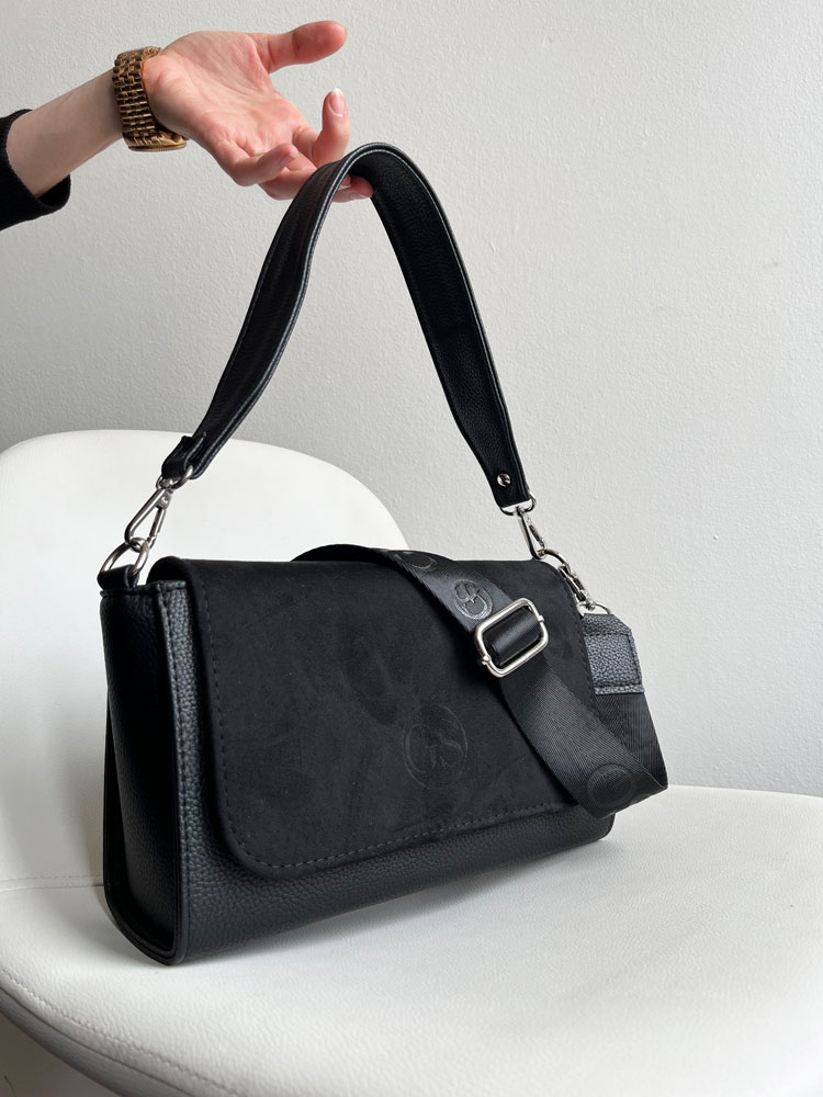 Čierna kabelka na rameno/crossbody GROSSO GS-3144-blackZAM