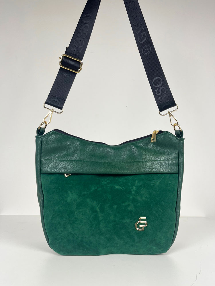 Dámska crossbody kabelka GROSSO zelená - veľká a priestranná
