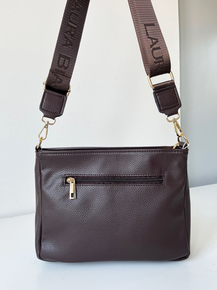 Čokoládová crossbody kabelka Laura Biaggi – praktická na každý deň