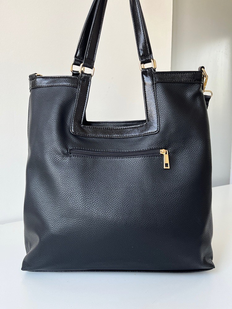 Veľká shopper kabelka na rameno Laura Biaggi - čierna A4