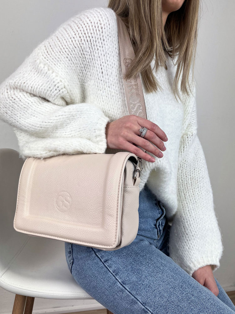 Krémová crossbody kabelka GROSSO GS-3050-cream