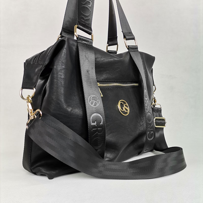 Športovo-elegantná kabelka na rameno GROSSO GS-85-black