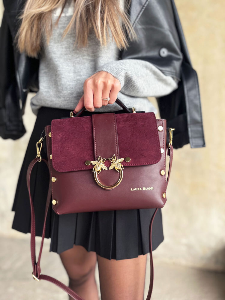 Bordová crossbody kabelka Laura Biaggi DX-JS104-bordo