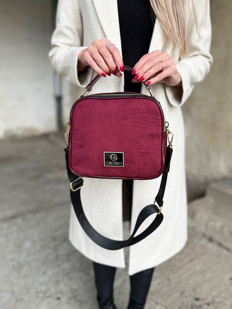 Bordová kabelka do ruky GROSSO GS-JCS0013-bordo