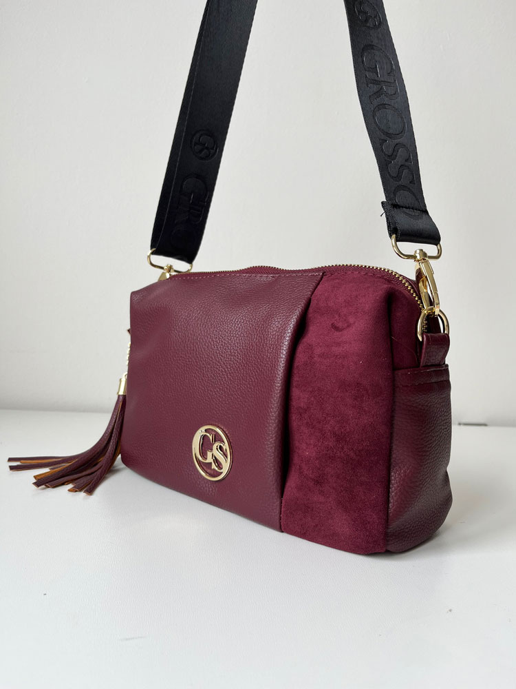 Bordová crossbody kabelka GROSSO GS-3171-bordo