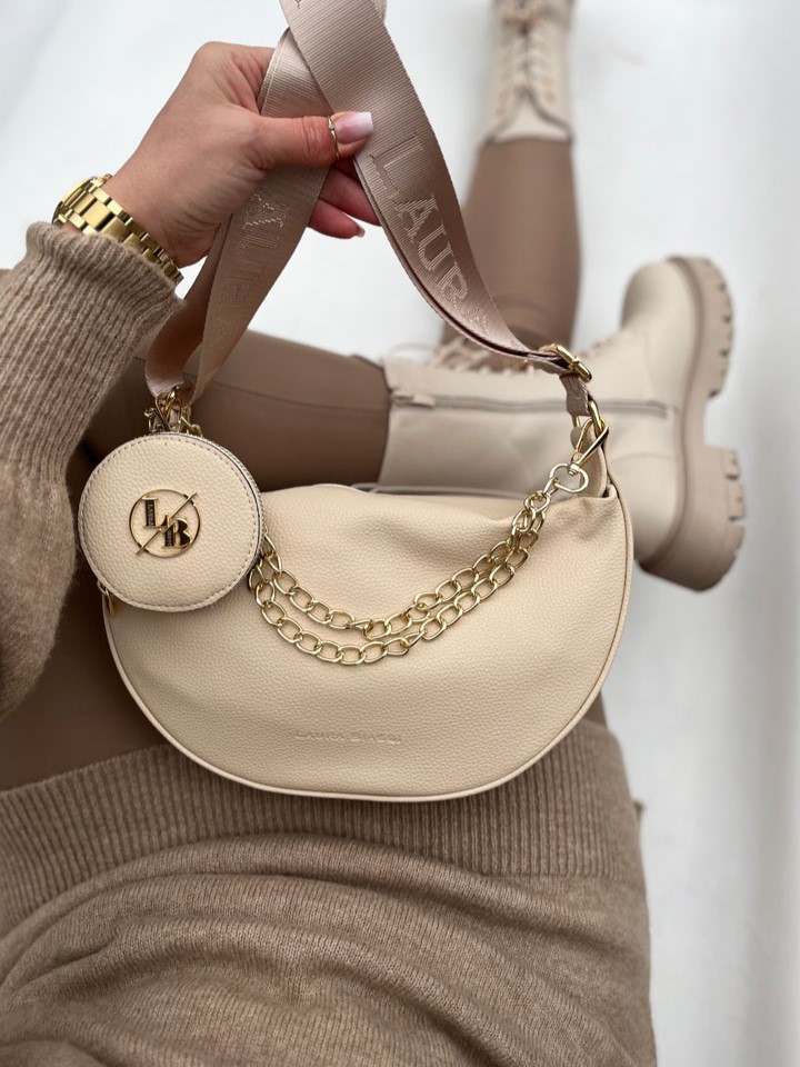 Béžová crossbody kabelka Laura Biaggi DX-JS305-beige