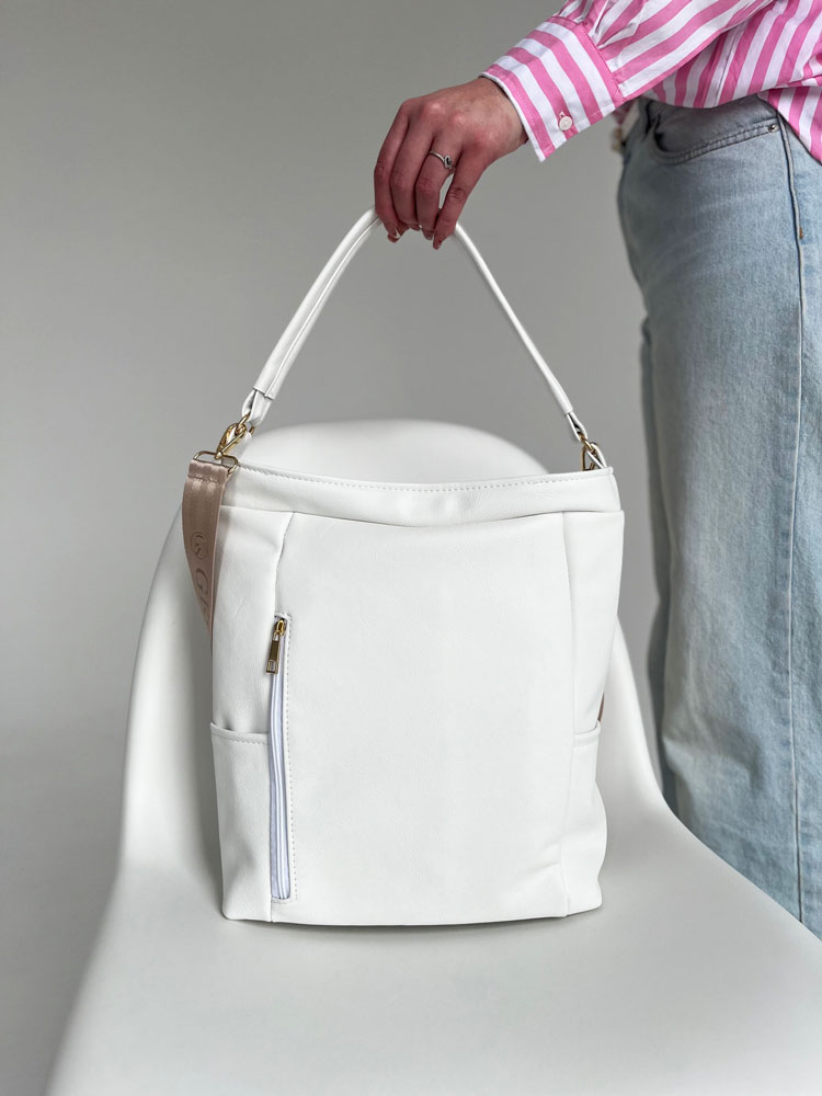 Biela kabelka na rameno GROSSO GS-3779-white