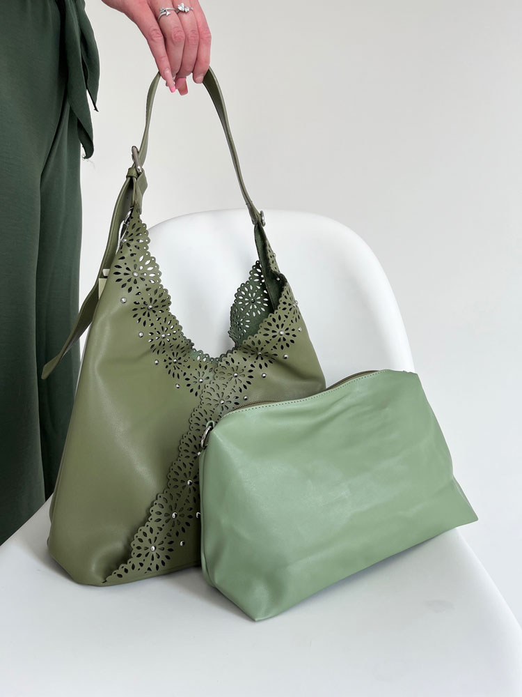 Zelená kabelka na rameno 2v1 F-58137-green