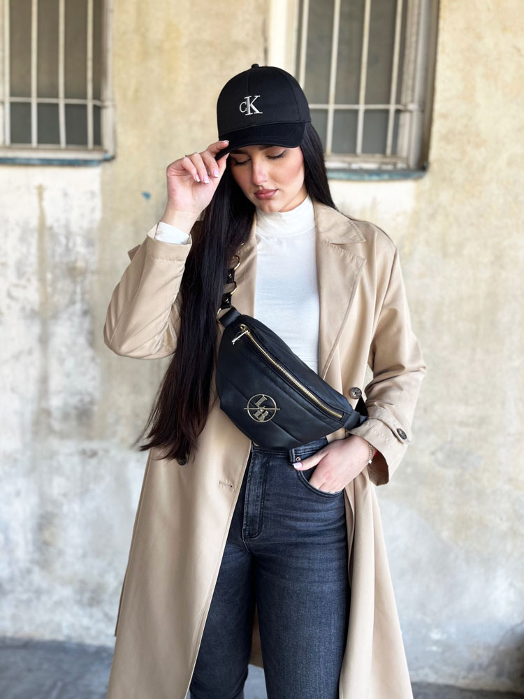 Čierna prešívaná crossbody kapsička Laura Biaggi DX-KB82-blackPRES