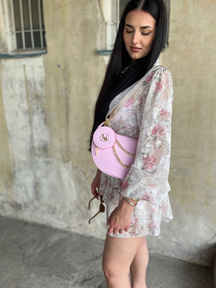 Ružová crossbody kabelka Laura Biaggi DX-JS305-pink